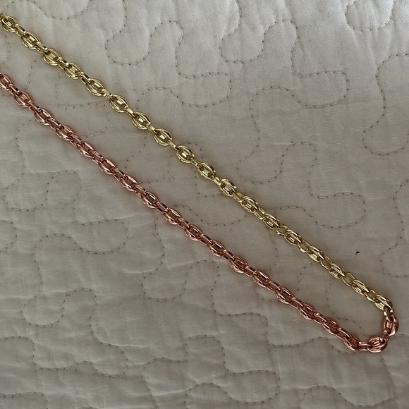 Petite Coffee Bead Necklace in Rose Gold + Gold Split NWT - Picture 5 of 6